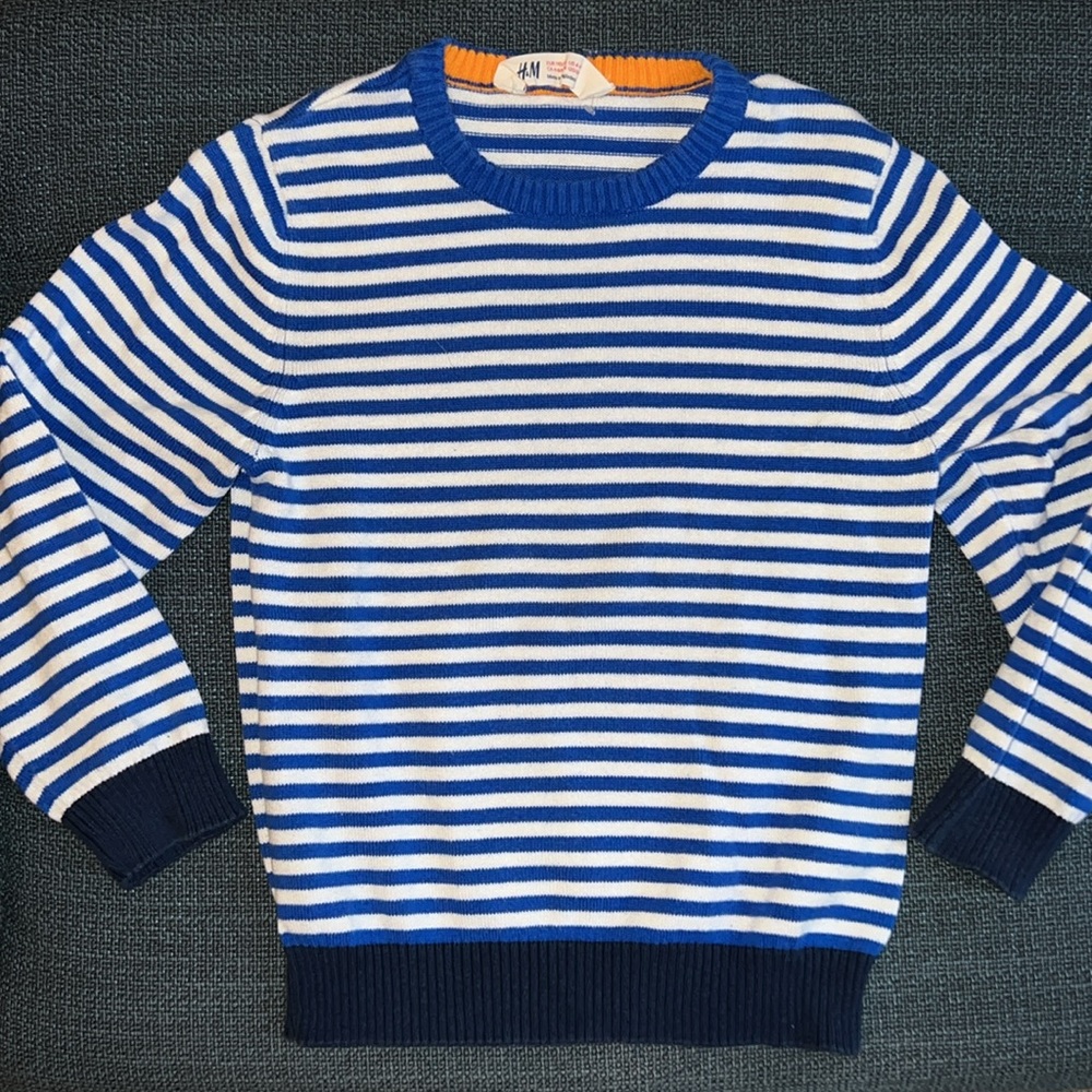⚓️ H&M blue/white striped kids sweater 4-6Y ⚓️